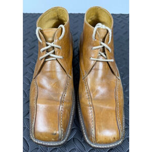 Pantanetti Vero Cuoio Brown Leather Ankle Boots Men's Size 42 Made in Italy